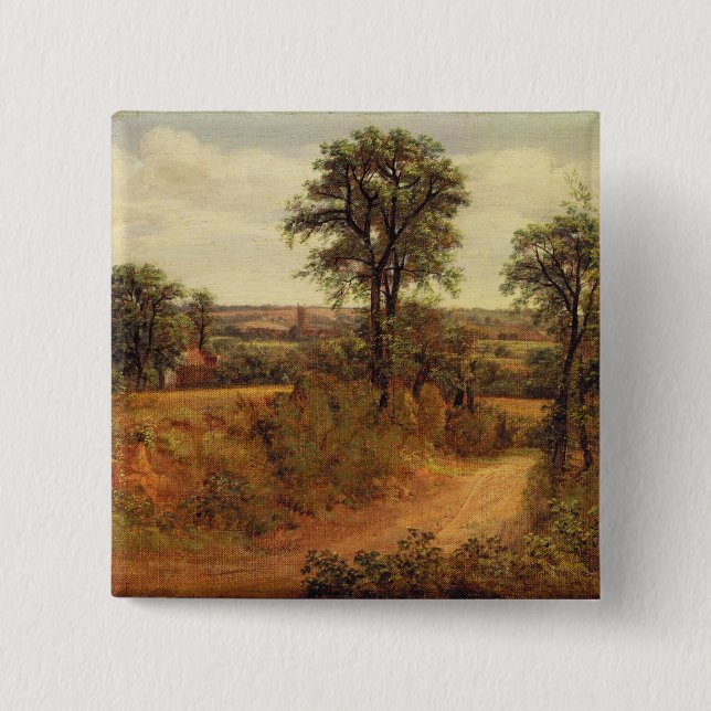 Chapa Cuadrada John Constable | A Lane near Dedham, c.1802 (petró (Anverso)