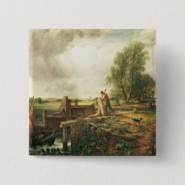 Chapa Cuadrada John Constable el | un barco que pasa una (Anverso)