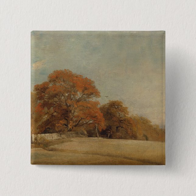 Chapa Cuadrada John Constable el | un paisaje otoñal en las (Anverso)