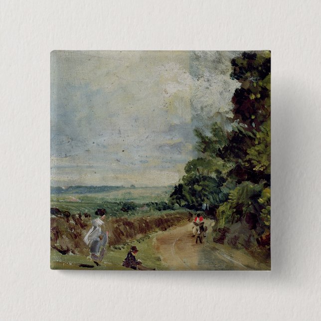 Chapa Cuadrada John Constable el | una carretera nacional con los (Anverso)