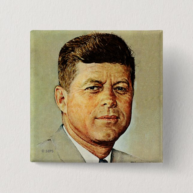 Chapa Cuadrada John F. Kennedy EN MEMORIAM 2 (Anverso)