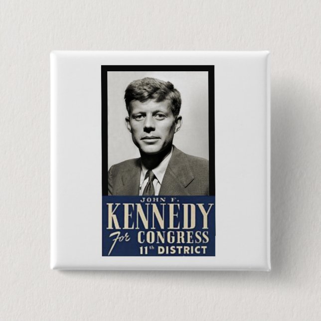 Chapa Cuadrada John F. Kennedy para el congreso (Anverso)