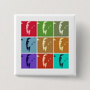 Chapa Cuadrada John F Kennedy Pop Art