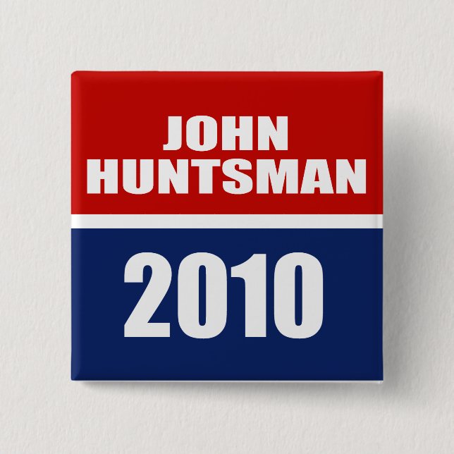 CHAPA CUADRADA JOHN HUNTSMAN PARA GOBERNADOR (Anverso)