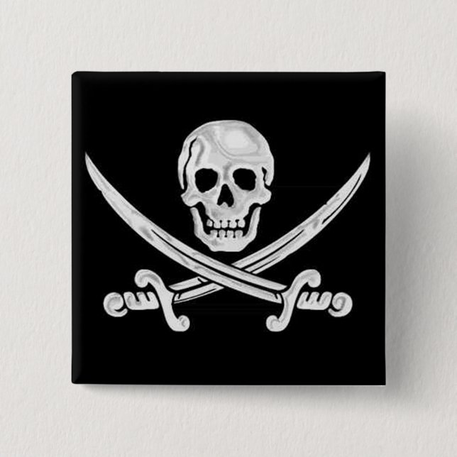Chapa Cuadrada Jolly Roger Skull (Anverso)