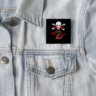 Chapa Cuadrada Jolly Roger Z Monograma Inicial