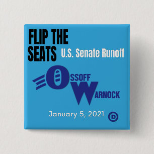 Chapa Cuadrada Jon Ossoff y Rev. Raphael Warnock