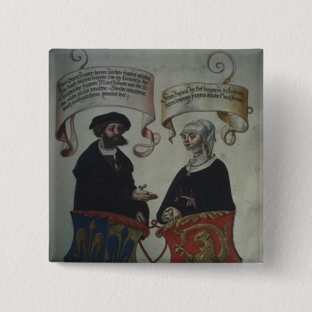 Chapa Cuadrada Jorge Fugger su esposa Regina Imhoff, 'Geheim (Anverso)