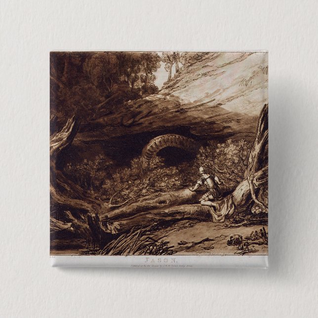 Chapa Cuadrada José Mallord Guillermo Turner el | Jason, grabado (Anverso)