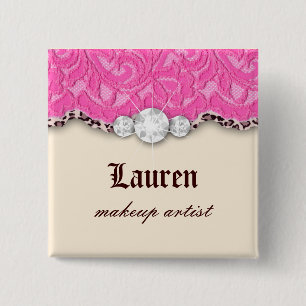 Chapa Cuadrada Joyería del rosa del artista de maquillaje del