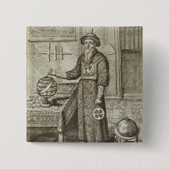 Chapa Cuadrada Juan Adán Schall von Bell (1591-1666) de 'Chin (Anverso)