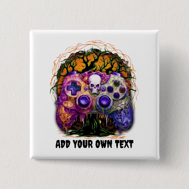 Chapa Cuadrada Juego de Halloween, espeluznante controlador, Nara (Anverso)