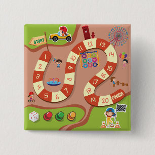 Chapa Cuadrada Juego de mesa de pista de carreras colorido para n