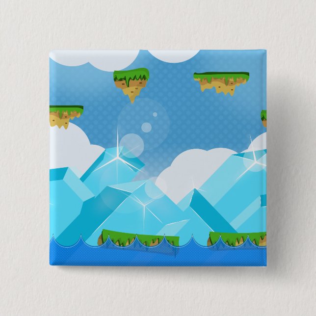 Chapa Cuadrada Juego de plataformas retro (Anverso)