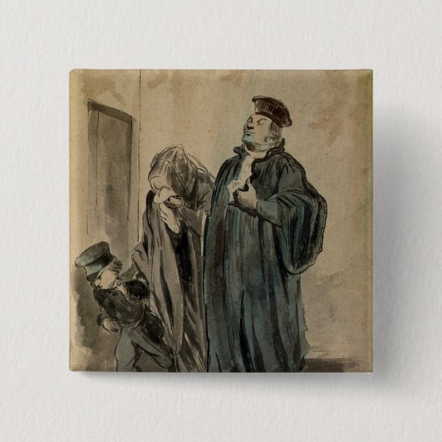 Chapa Cuadrada Juez, mujer y niño (Anverso)