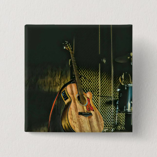 Chapa Cuadrada Jugador de guitarra de Bass (Anverso)