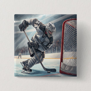 Chapa Cuadrada Jugador de hockey