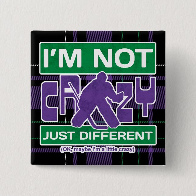 Chapa Cuadrada Jugador de hockey sobre hielo (Anverso)