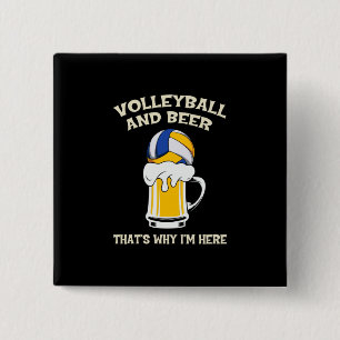 Chapa Cuadrada Jugador de voleibol Voleibol Y Cerveza