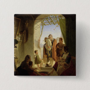 Chapa Cuadrada Jugador napolitano de la gaita en Roma hivernal,