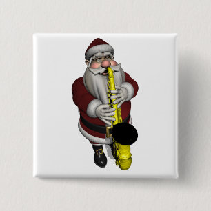 Chapa Cuadrada Jugador saxofón de Santa Claus