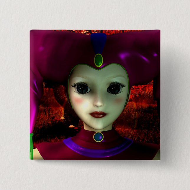 Chapa Cuadrada Juguete del Harlequin (Anverso)