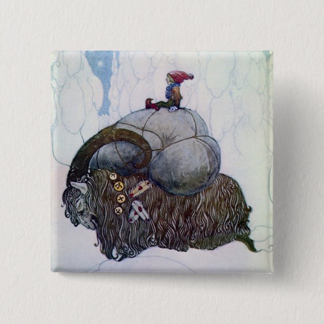 Chapa Cuadrada Julbocken Riding Yule Goat (Anverso)