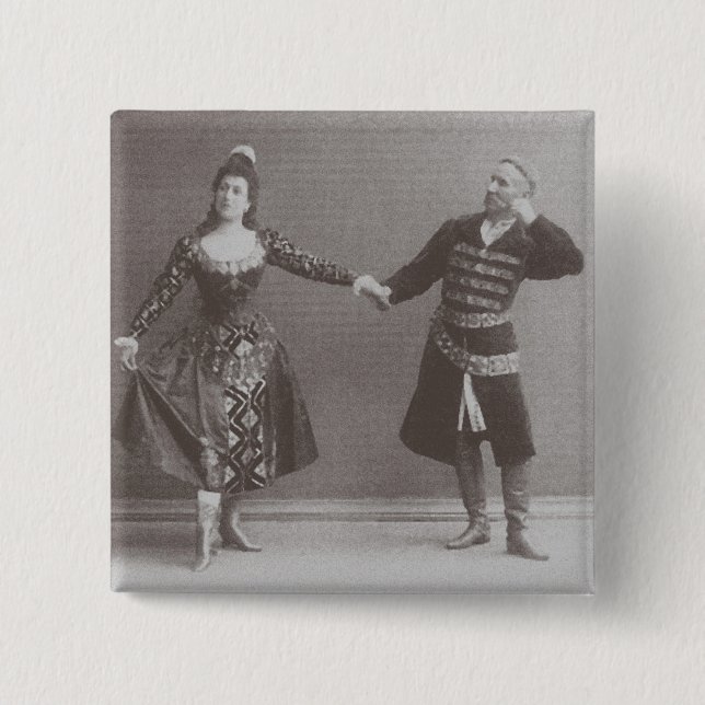 Chapa Cuadrada Julia y Felix Kschessinsky en el mazu (Anverso)