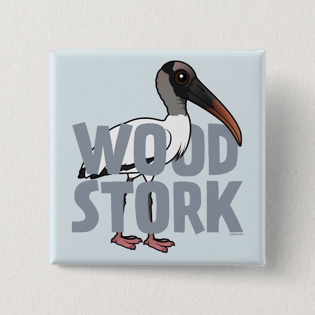 Chapa Cuadrada Jumbo Wood Stork (Anverso)