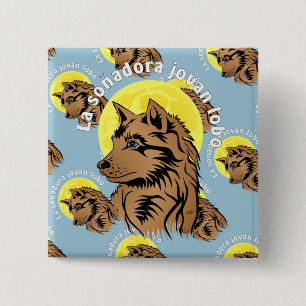 Chapa Cuadrada junger träumender Wolf