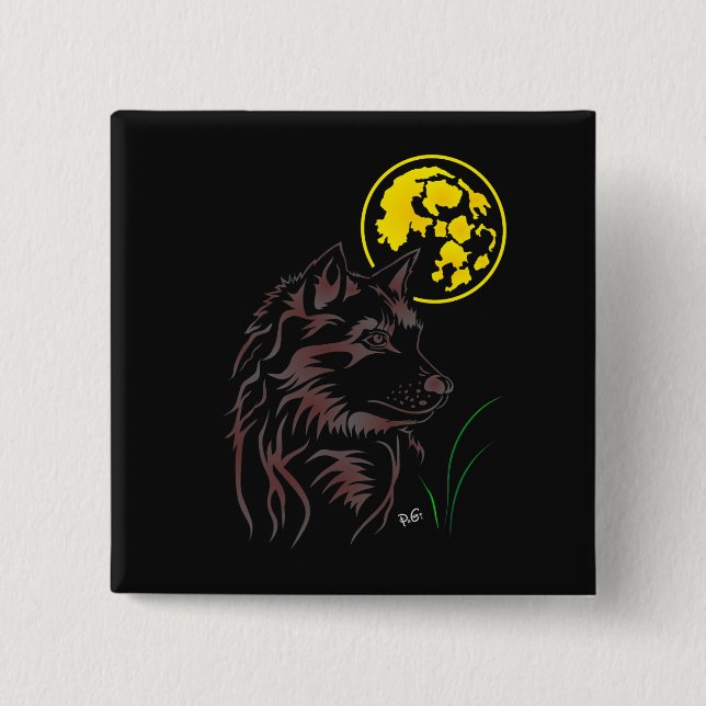 Chapa Cuadrada junger träumender Wolf (Anverso)