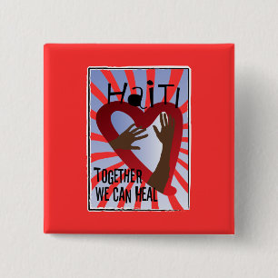 Chapa Cuadrada Junta podemos curar - la ayuda Haití