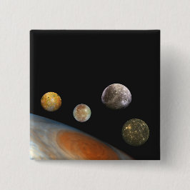Chapa Cuadrada Júpiter y cuatro lunas satélites Galileas
