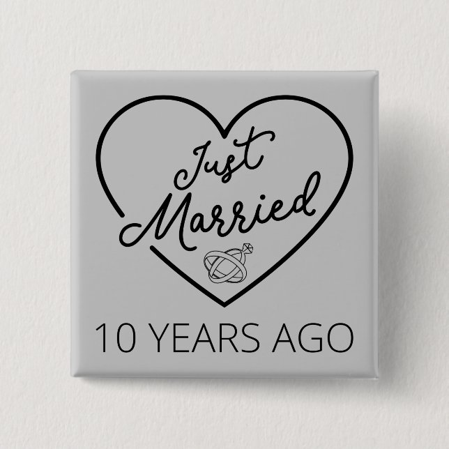 Chapa Cuadrada Just Married 10 Years Ago III (Anverso)