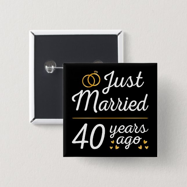 Chapa Cuadrada Just Married 40 Years Ago II (Anverso y reverso)