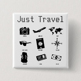 Chapa Cuadrada Just travel - travel icons