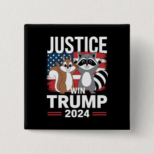Chapa Cuadrada Justicia Para Peanut Gana Trump 2024
