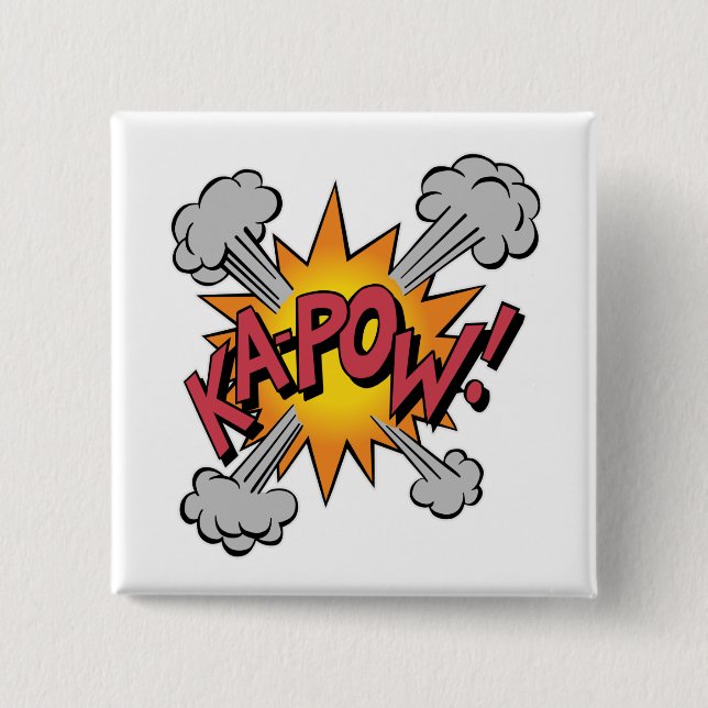Chapa Cuadrada ¡KA-POW! Gráfico de Cómic (Anverso)