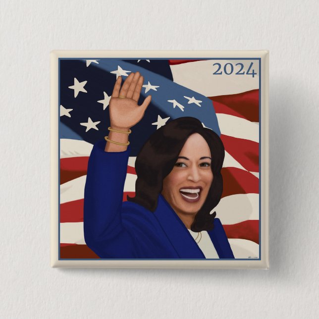 Chapa Cuadrada Kamala 2024 (Anverso)