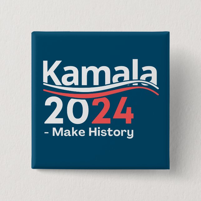 Chapa Cuadrada Kamala 2024, vicepresidente Kamala Harris (Anverso)
