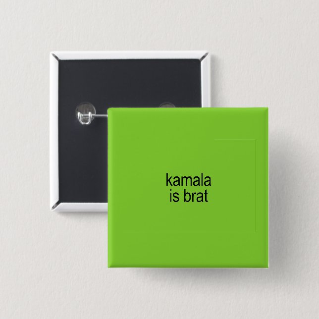 Chapa Cuadrada Kamala es Brat (Anverso y reverso)