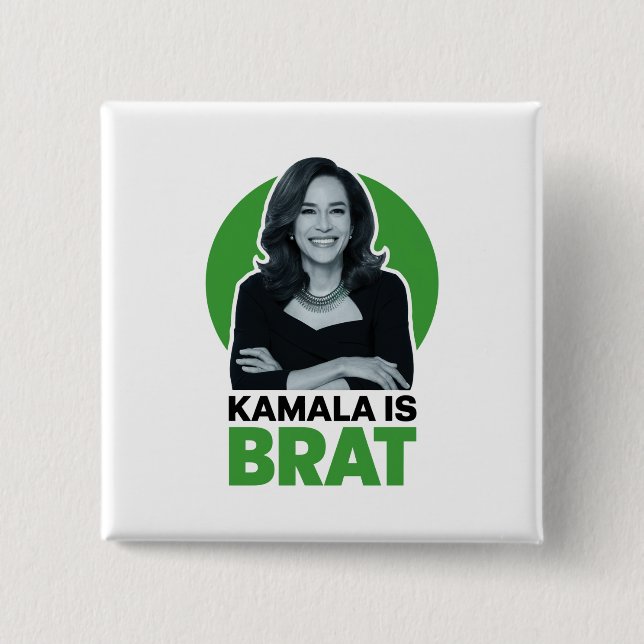 Chapa Cuadrada Kamala es divertida sarcástica Brat (Anverso)