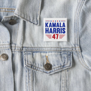 Chapa Cuadrada Kamala Harris Elección Presidencial 2024 HARISS 47