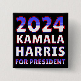Chapa Cuadrada Kamala Harris por la presidencia de 2024