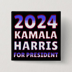 Chapa Cuadrada Kamala Harris por la presidencia de 2024