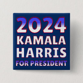 Chapa Cuadrada Kamala Harris por la presidencia de 2024