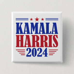 Chapa Cuadrada Kamala Harris Presidente USA América 2024