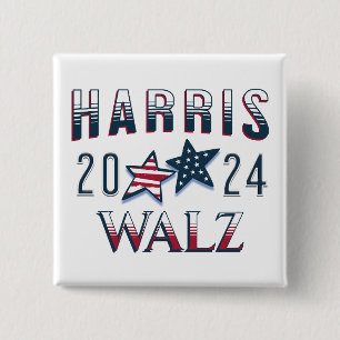 Chapa Cuadrada Kamala Harris y Tim Walz 2024