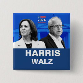 Chapa Cuadrada Kamala Harris y Tim Walz 2024