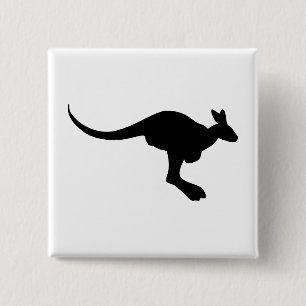Chapa Cuadrada Kangaroo Silhouette
